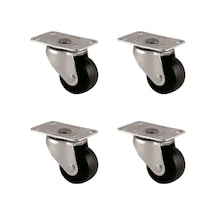 Furç Tablalı Bilyalı Teker - 38mm - Siyah Hks234 - 4 Adet Çok Renkli
