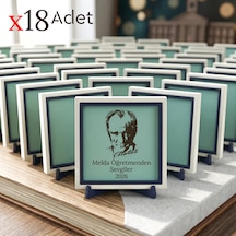 Öğretmenden Öğrencilerine Anlamlı Veda 18 Li Set Atatürk Portreli Ve Kişiye Özel Hatıra 10x10 Cm