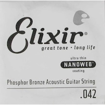 Elixir 14142 Nanoweb Phosphor Bronze Tek Akustik Gitar Teli 42