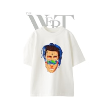 Thewert Xxxtentacion Art Tasarım Baskılı Ünisex Beyaz Oversize T-shirt