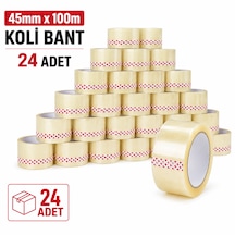 24 Adet Şeffaf Koli Bandı 45 Mm X 100 M Güçlü Yapışkan Ambalaj Paketleme Bandı