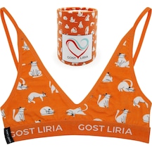 Gost Liria Silver Cat Desenli Kadın Bralet Turuncu