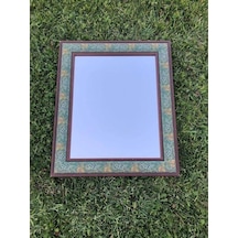 Stanley Monarch Ahşap Çerçeveli Vintage Ayna 55x65cm - Sarmaşık v Kahverengi