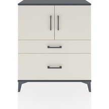 Arges Şifonyer 2 Raflı 2 Çekmeceli 2 Kapaklı 88x30x106 Antrasit-aytaşı Antrasit