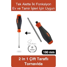 Tornavida 2 İn 1 Çift Taraflı Yıldız Düz Tornavida Kompakt 2 Fonksiyonlu Ev Ve Tamir İşleri İçin