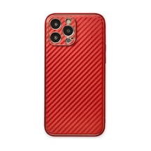 Apple Uyumlu - iPhone 13 Pro Kılıf Coco Karbon Silikon - Kırmızı