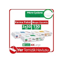 Beyaz Sabun, Arap Sabun Ve Çamaşır Suyu Katkılı 4 Xlarge Mopa Uyumlu Temizlik Havlusu 50 Yaprak, Diğer