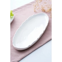 Nirvana Oval Kayık Tabak - 40x13,5 Cm Beyaz