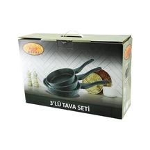 Nur Işıklar Metal 3pcs Döküm Tava Seti 20-24-28cm Bx40 Çok Renkli