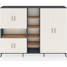 Arges Dolap 13 Raflı 6 Kapaklı 220x30x163 Antrasit-aytaşı/çam Antrasit-aytaşı/çam