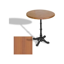 Çipa 1002 Döküm Ayak Yuvarlak Masa Çap 90cm - Werzalit, Wermodin Ve Allzalit Tabla - Koyu Ahşap Çok Renkli