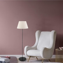 Flora Tekli Beyaz Şapkalı Siyah Dekoratif Modern Tasarım Retro Salon Lambader
