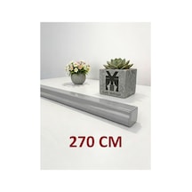 Gri Dekoratif Ray Alüminyum 2 Kanallı Dekoratif Metal Perde Kornişi Gri270cm - 856228823 Gri270cm