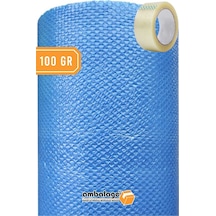 Ambalage Balonlu Naylon 150 CM x 15 M 100 G Mavi Üç Katlı Kalın Ambalage Balonlu Naylon Pat Pat Pıt Pıt Koli Bandı