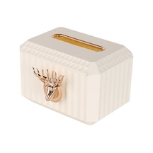 Suntek Tezgah Beyaz Peçete Kağıt Tutucu Geyik Kafası Heykel