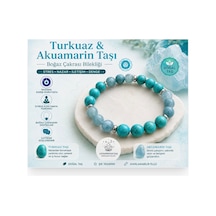 Akuamarin Turkuaz Doğal Taş Bileklik Şık Tasarım Günlük Kullanıma Uygun Unisex Bileklik Mavi Mavi