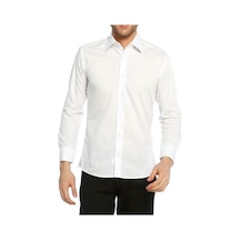 Beyaz Slim Fit Uzun Kol Düz Renk Erkek Gömlek // 151-1 Beyaz Beyaz Slim Fit Uzun Kol Düz Renk Erkek Gömlek // 151-1 Beyaz