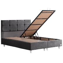Gümüş İkili Set, Gümüş Çift Kişilik Baza Başlık Seti Antrasit 150 x 200