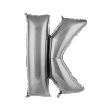 40 Inç 100 Cm Gümüş Folyo Harf Balon K Beyaz