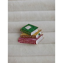 Pembe, Sarı, Yeşil Kitap Broş Renkli