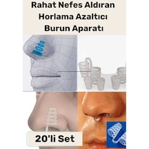 Yeni Seri Uyku Önleyici Horlama  Nefes Alıp Verme Burun Delik Aparatı 20'li Set