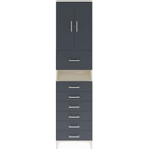 Arges Dolap 3 Raflı 6 Çekmeceli 2 Kapaklı 60x30x243 Aytaşı-antrasit Aytası