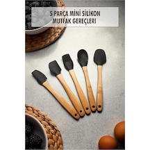 5 Parça Bambu Saplı Mini Supatula Seti Sarı