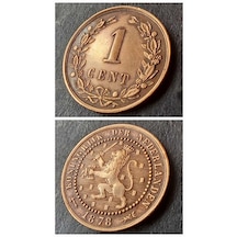1878 Hollanda 3.willem Dönemi Bakır 1 Cent Ççt+ Eski Yabancı Madeni Para