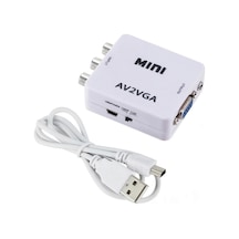 Av Rca - Vga Ses Video Dönüştürücü, 1080p / 720p Çözünürlüğü Destekler, 3,5 Mm Ses Girişi İle D
