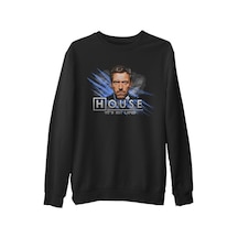 House - It'S Not Lupus Siyah Erkek Kalın Sweatshirt