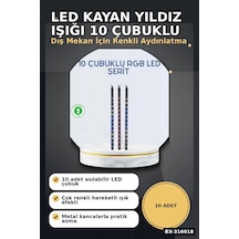 Led Kayan Yıldız Işığı 10 Çubuklu Meteor Efektli Dış Mekan Bahçe Aydınlatma Bx-316018 Çok Renkli