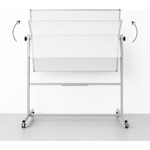 Emaye Yüzey 360 Dönerli Mobil Yazı Tahtası 120x120cm Beyaz