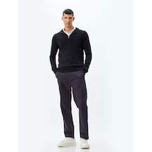 Koton Chino Pantolon Gabardin Cep Detaylı Düğmeli Pamuklu Lacivert 5wam40038hw Lacivert