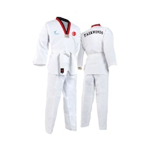 Ay Yıldız Baskılı Pum Yaka Taekwondo Elbisesi Dobok Tekvando Elbisesi Beyaz