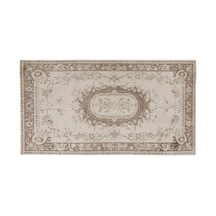 El Dokuması Vintage Yün-pamuk Bej Halı 5736 115 X 215 Cm