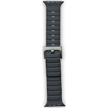 Newface - 306 - Apple Uyumlu Watch 42mm Magnus Mıknatıslı Silikon Kordon - Edntrend - - Siyah