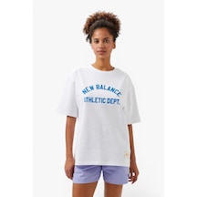 New Balance Nb Lifestyle Men Tshirt Erkek Beyaz T-shirt - Mnt1519