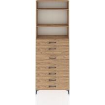 Arges Dolap 3 Raflı 7 Çekmeceli 88x30x243 Çam-çam Atlas Çam
