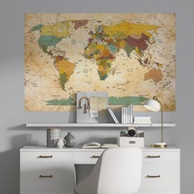 Plustablo Modern Şık Okul Ve Eğitim İçin Uygun Dünya Haritası Duvar Sticker 70x105 Cm. Diğer