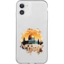 Apple Uyumlu iPhone 11 Mescid-i Aksa Tasarımlı Baskılı Silikon Kılıf Renkli
