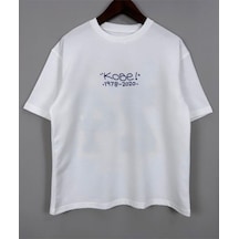 Flood Of Style Erkek Beyaz Kobe 1978-2020 Baskılı Oversize Tshirt