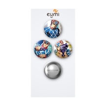 Jojo Animesi Guido Mista 3'lü Metal Rozet Seti 58mm İğneli Buton Çanta Yaka Rozeti Çok Renkli