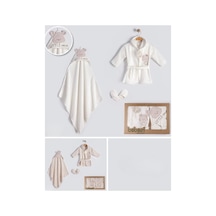 Bebessi Pamuk Little Bear Bornoz Set Ekru Bbs.4183.ekr 0 - 3 Ay
