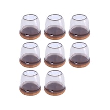 Konesam 8 Adet Şeffaf Yuvarlak Sandalye Ayak Koruması - Sessiz Kaydırma, Zırhlı Tpe, Zemin Koruması Küçük Boy