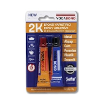 Vodabond 53.03.030 Rapid Epoxy Yapıştırıcı, 30g, Şeffaf, Plastik,