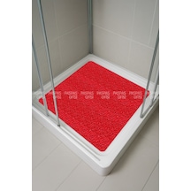 Banyo Paspası Duşa Kabin Paspası Su Sıçratmaz Paspas Kaydırmaz Paspas 50x50 Cm Kırmızı