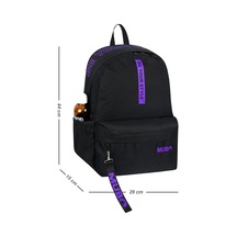 Geniş Hacimli Günlük Ve Okul Kullanımına Uygun Unisex Siyah Mor Sırt Çantası Pwcnt005 Siyah Mor