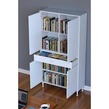Eliusta Luma Kapaklı & Çekmeceli Banyo Dolabı 100 Cm Genişlikte Beyaz Dolap 100x173x32,5 Cm Depolama Dolabı Beyaz