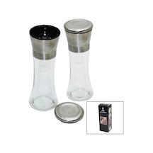 Cam Hazneli - Metal Kapaklı Büyük Tuz - Baharat Öğütücü Bx40 Çok Renkli