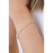 Gümüş Altın Rose Ve Rodyumlu Renkli İtalyan Bileklik Barcode Altın